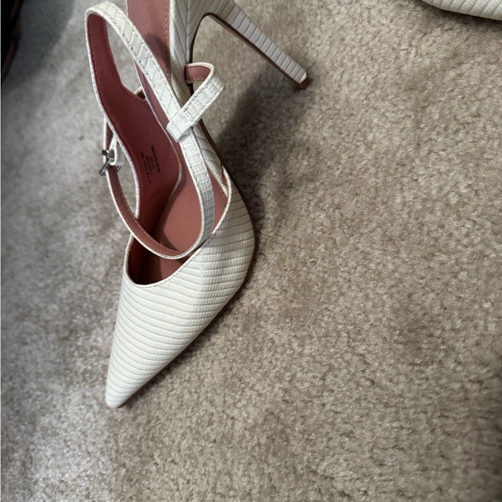 ASOS Cream Textured Heels - Picture 3 of 3
